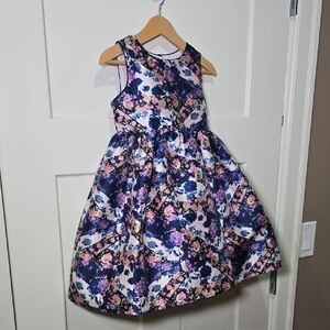 PIPPA & JULIE Floral Sleeveless Dress with Tulle Full Skirt Party Fancy